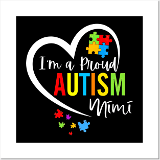 I'm A Proud Autism Mimi Heart Autism Awareness Puzzle Posters and Art